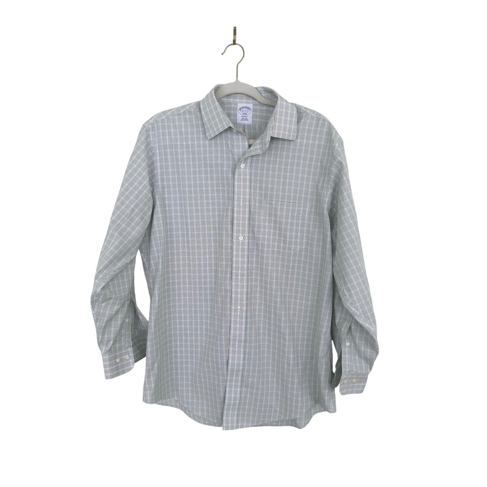 Brooks Brothers Regent Fit Plaid Non Iron Button Down Dress Shirt Men 16 2 3